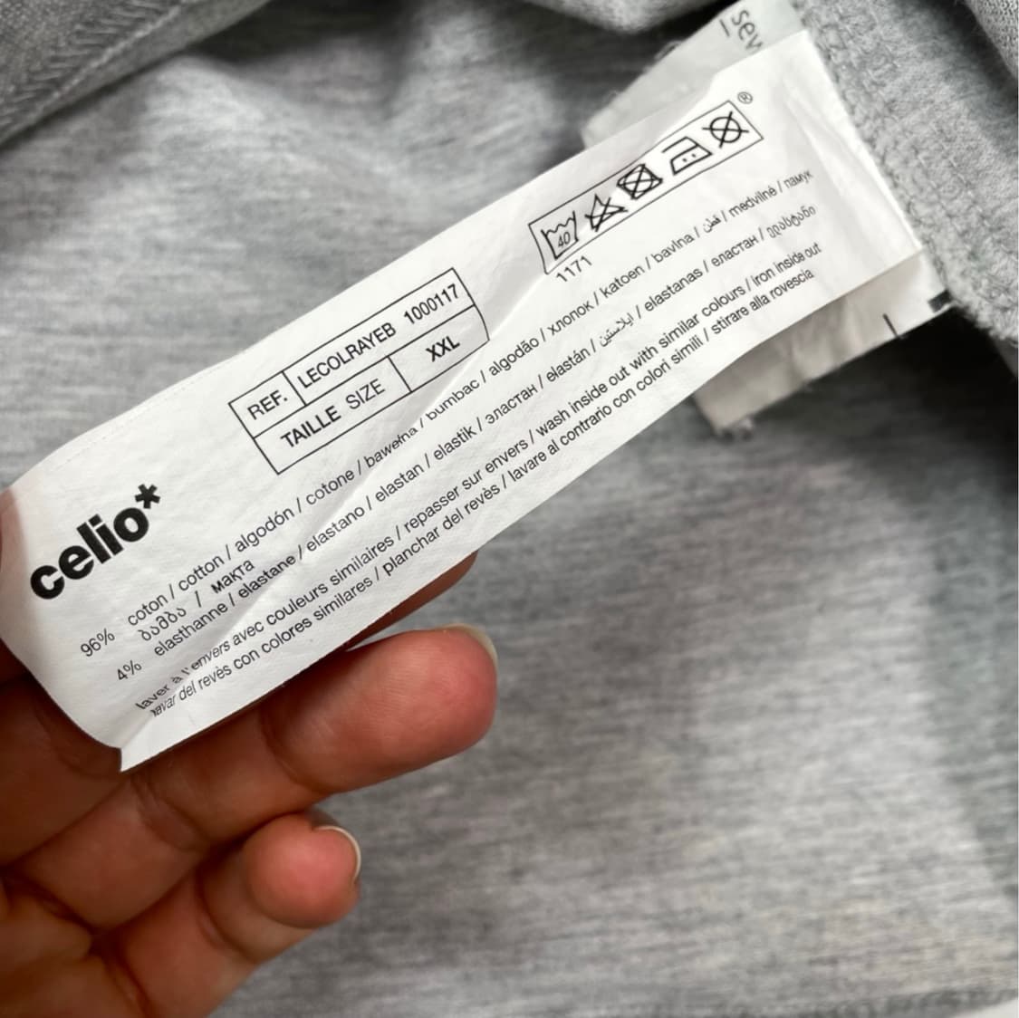 셀리오 Celio 그레이 자수로고 반팔 카라티 XXL 상품이미지3