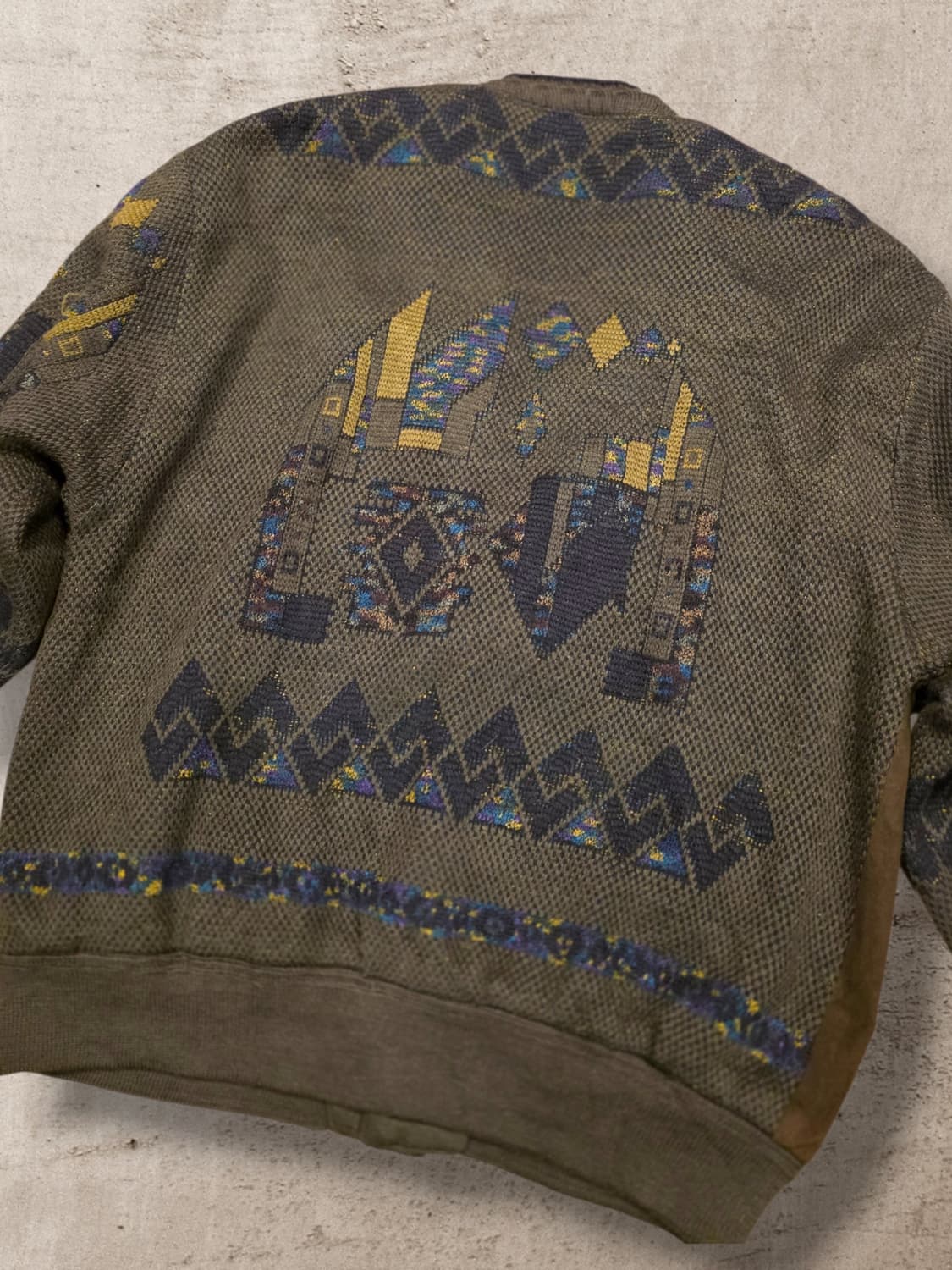 가죽 디테일 울 패턴 자켓 (F583) 상품이미지5