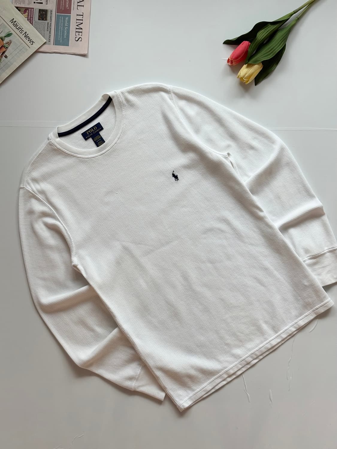 Polo 폴로랄프로렌 화이트 와플 슬리브  상품이미지1