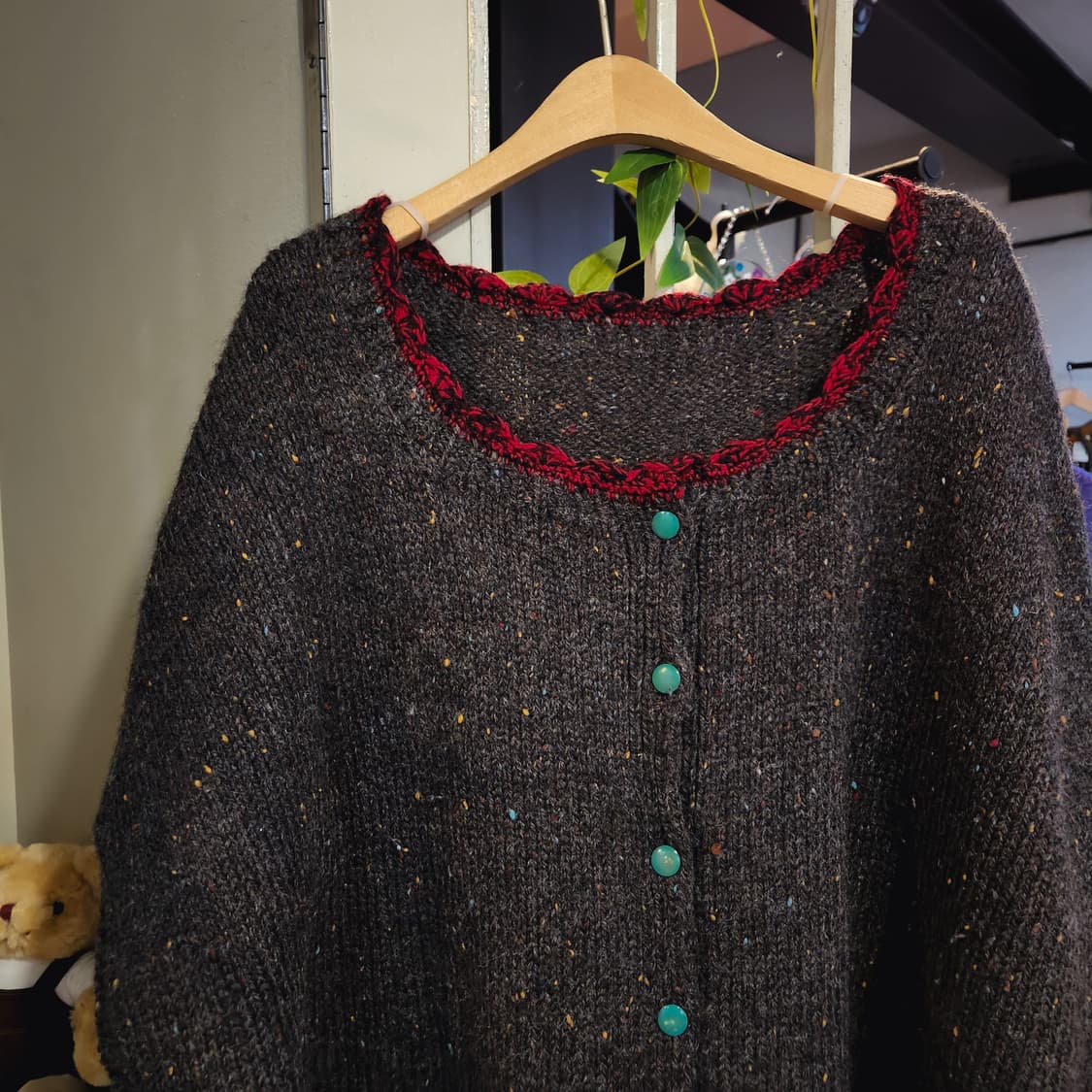 색실 콕콕 케이프 가디건 상품이미지3