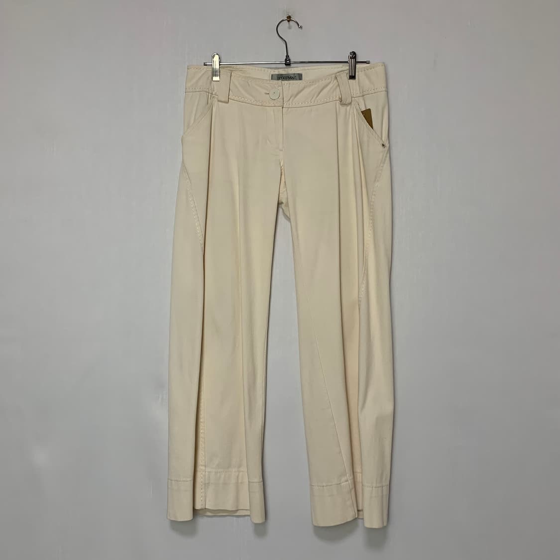 스포츠맥스 로우라이즈 골반바지 팬츠 아이보리 M-L 상품이미지1