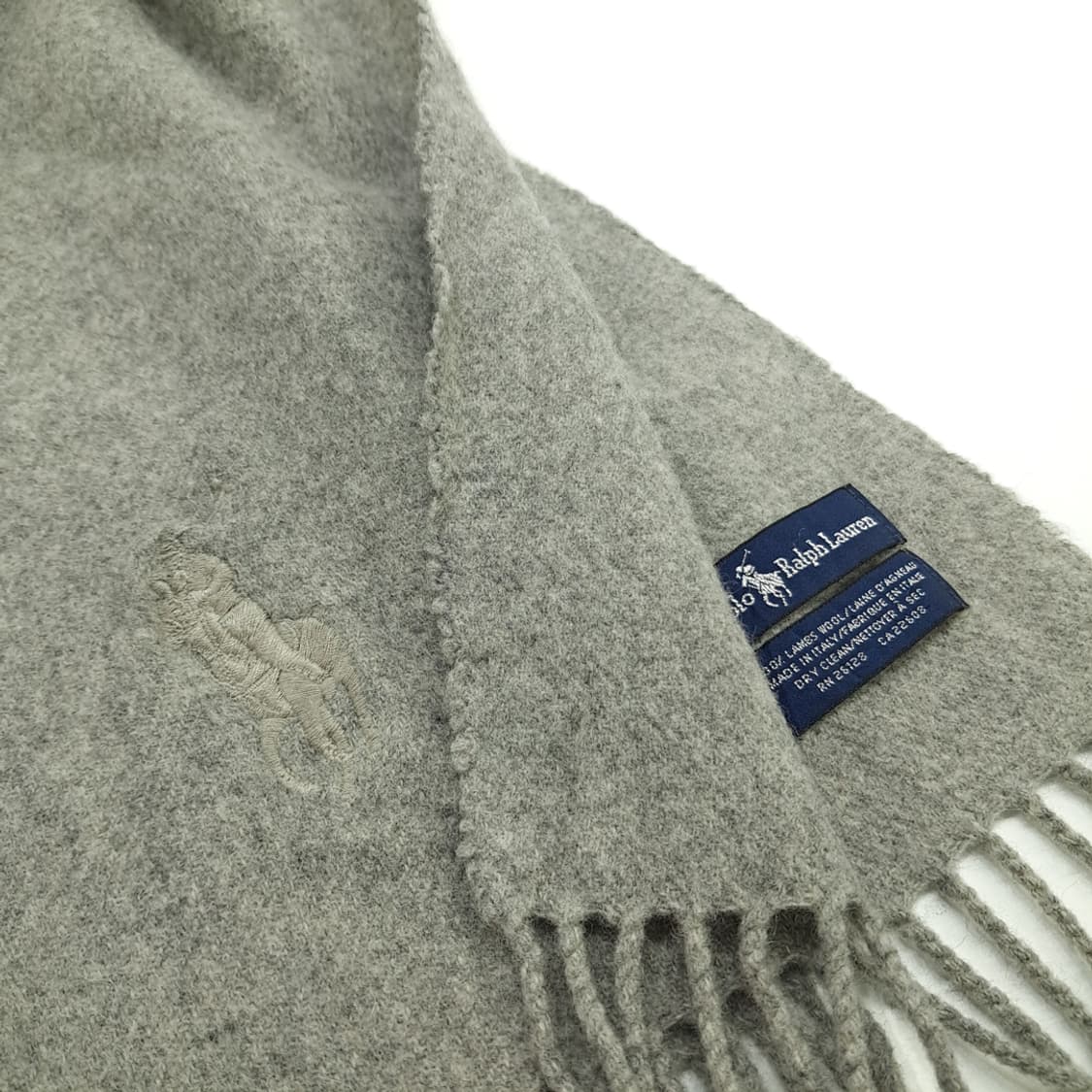MX126 폴로 랄프로렌 그레이 램스울 목도리 머플러 상품이미지4