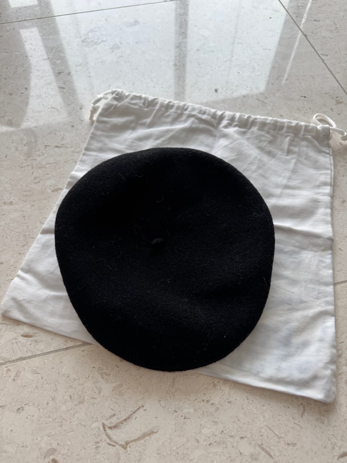 마린세르 Marine Serre 베레모 모자 실착 1회 블랙 원사이즈 상품이미지4