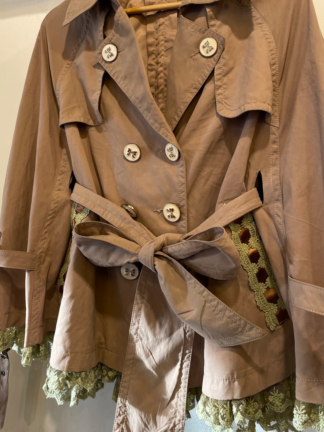 liz lisa 리즈리사 리본 버튼 녹차 초코 베이지 케이프 상품이미지4