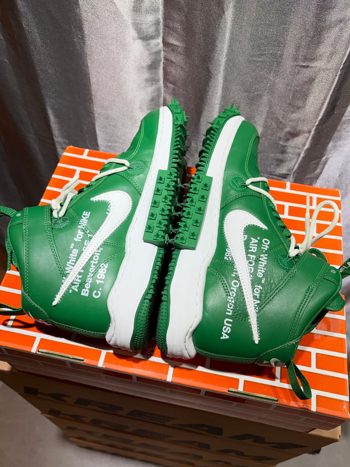 (새상품급) 280 나이키 x 오프화이트 에어포스 파인그린 상품이미지6