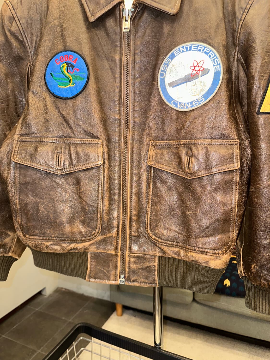 80’s Avirex G-1 leather patch flight  상품이미지6