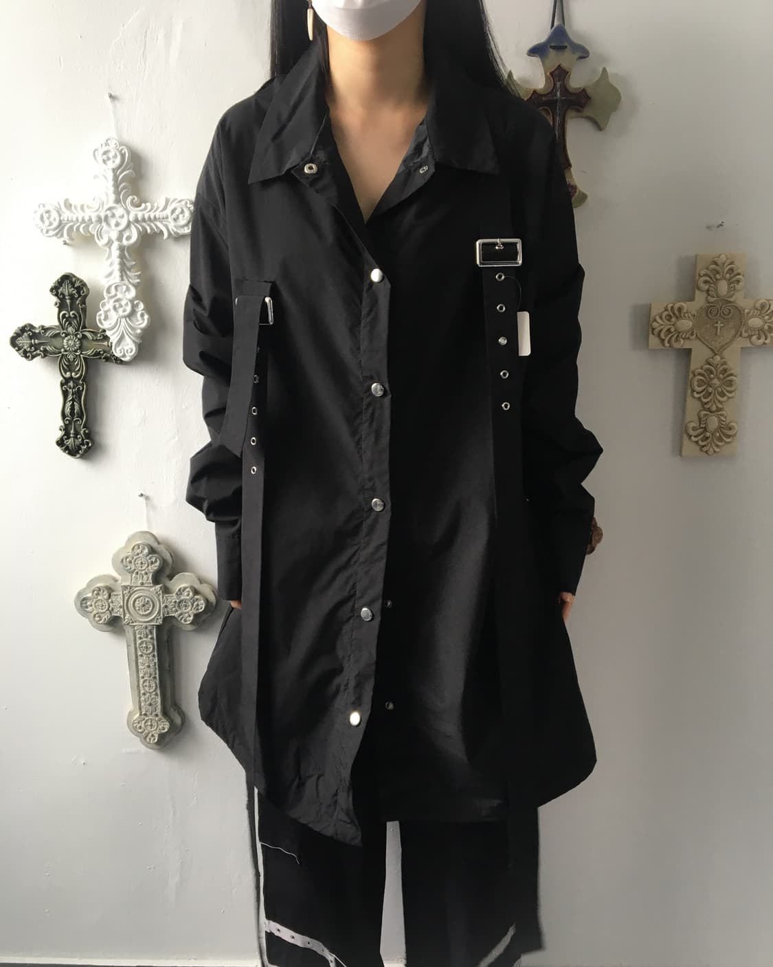 Back printing point belted jacket 상품이미지5