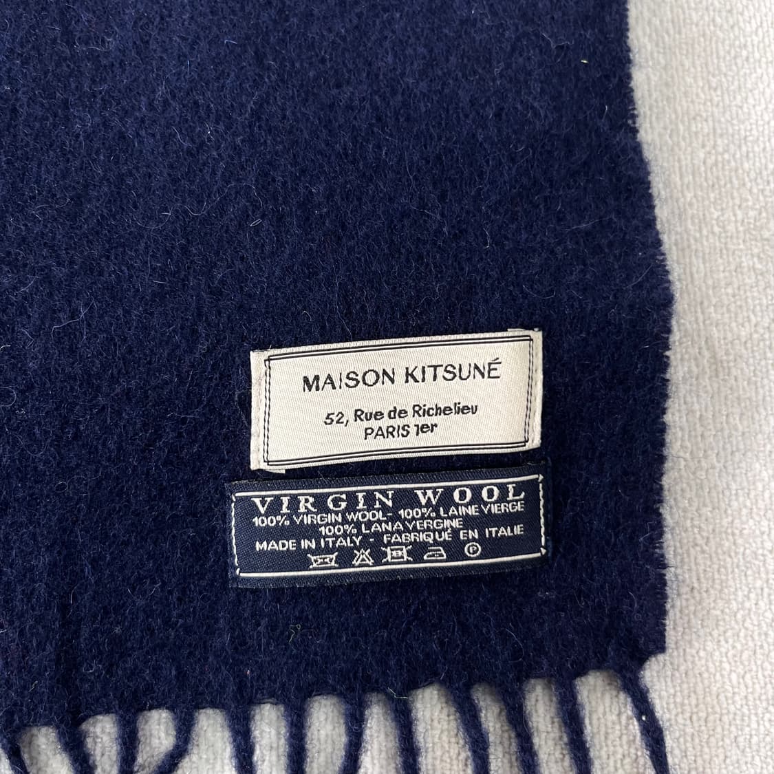 메종키츠네 울 폭스 네이비 머플러  상품이미지4
