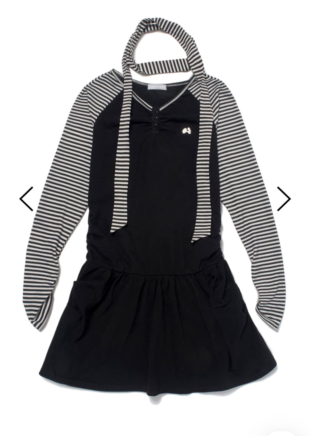 허그유어스킨 스트라이프 헨리넥 드레스 상품이미지1