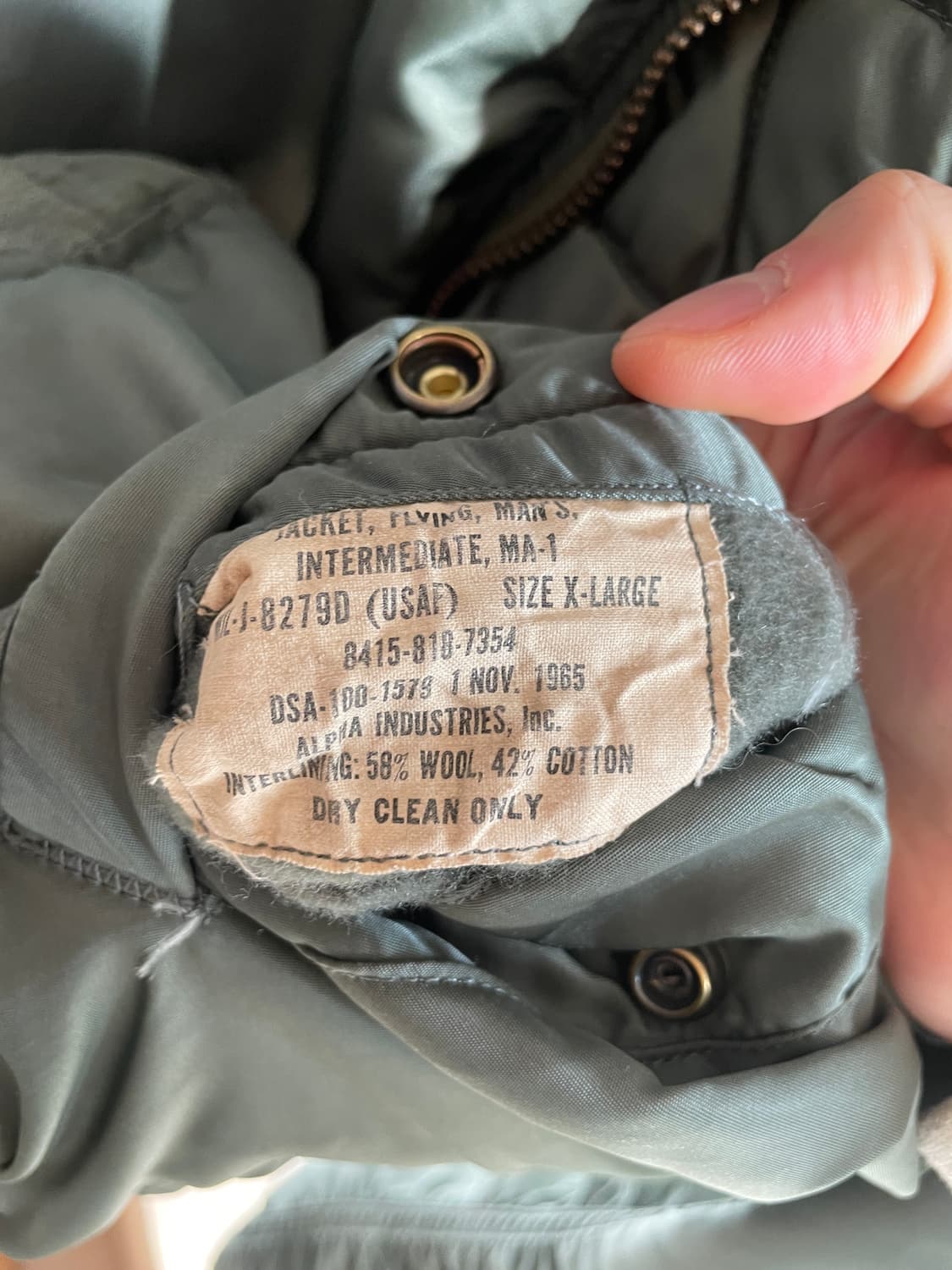 1965 D타입 오리지널 ma-1 상품이미지5