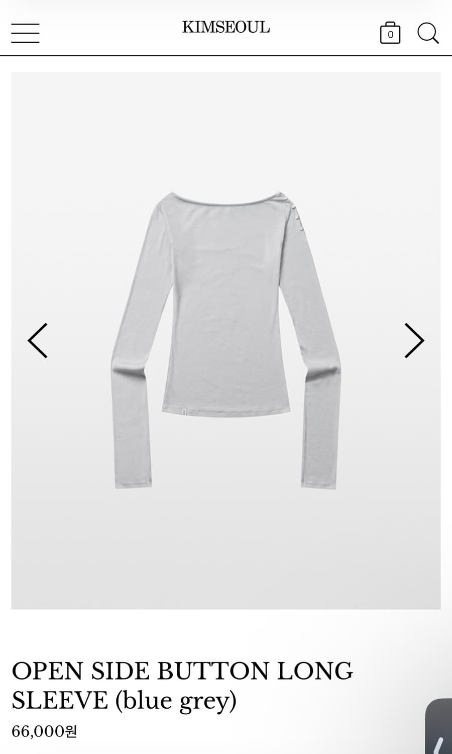 킴서울 OPEN SIDE BUTTON LONG SLEEVE 상품이미지1