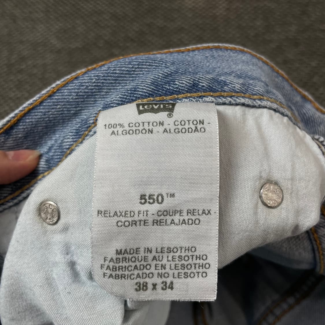 (38) 리바이스 550 38X34 연청 데님 팬츠 상품이미지4