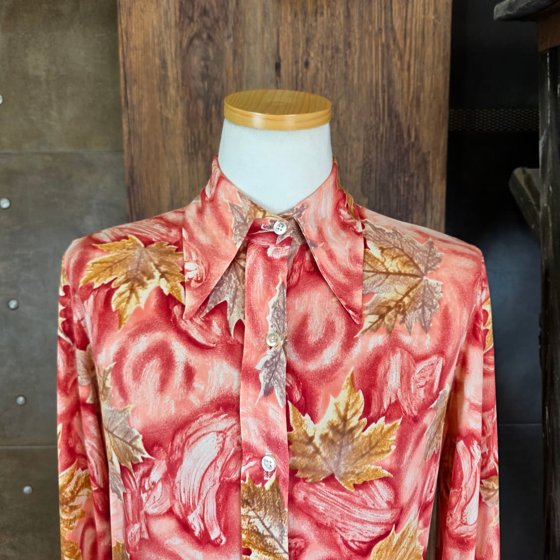 70's Montgomery Ward 스페셜 패턴 아트 블라우스 상품이미지3