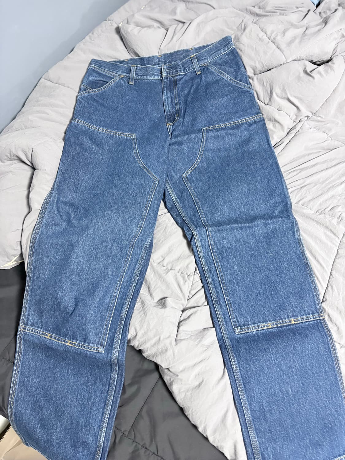 칼하트wip 더블니 중청 블루스톤워시 상품이미지1