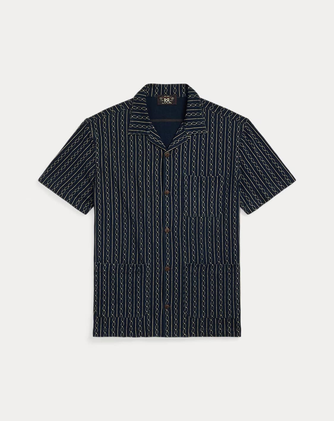 RRL 인디고 프린트 저지 캠프 셔츠 L 상품이미지1