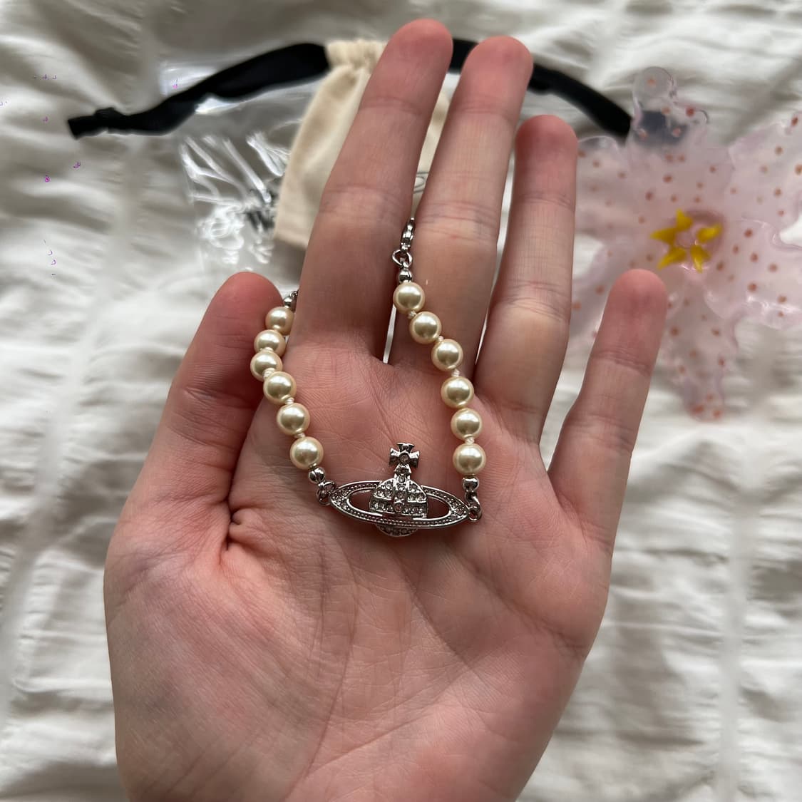 비비안웨스트우드 미니 바스릴리프 진주 팔찌 상품이미지4