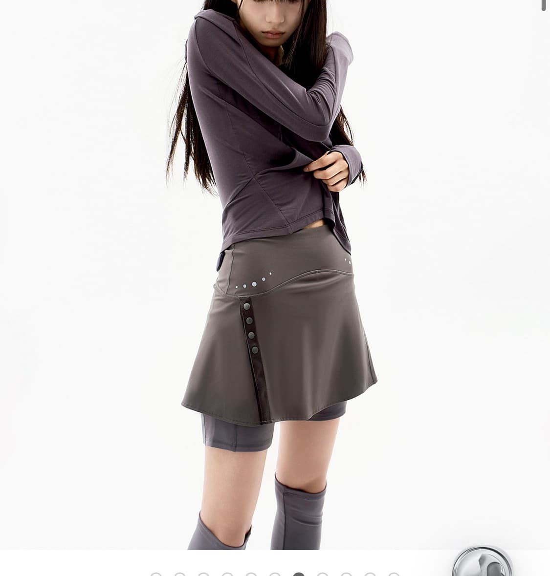 Button Slit Skirt Shorts / Stone Brown 상품이미지2