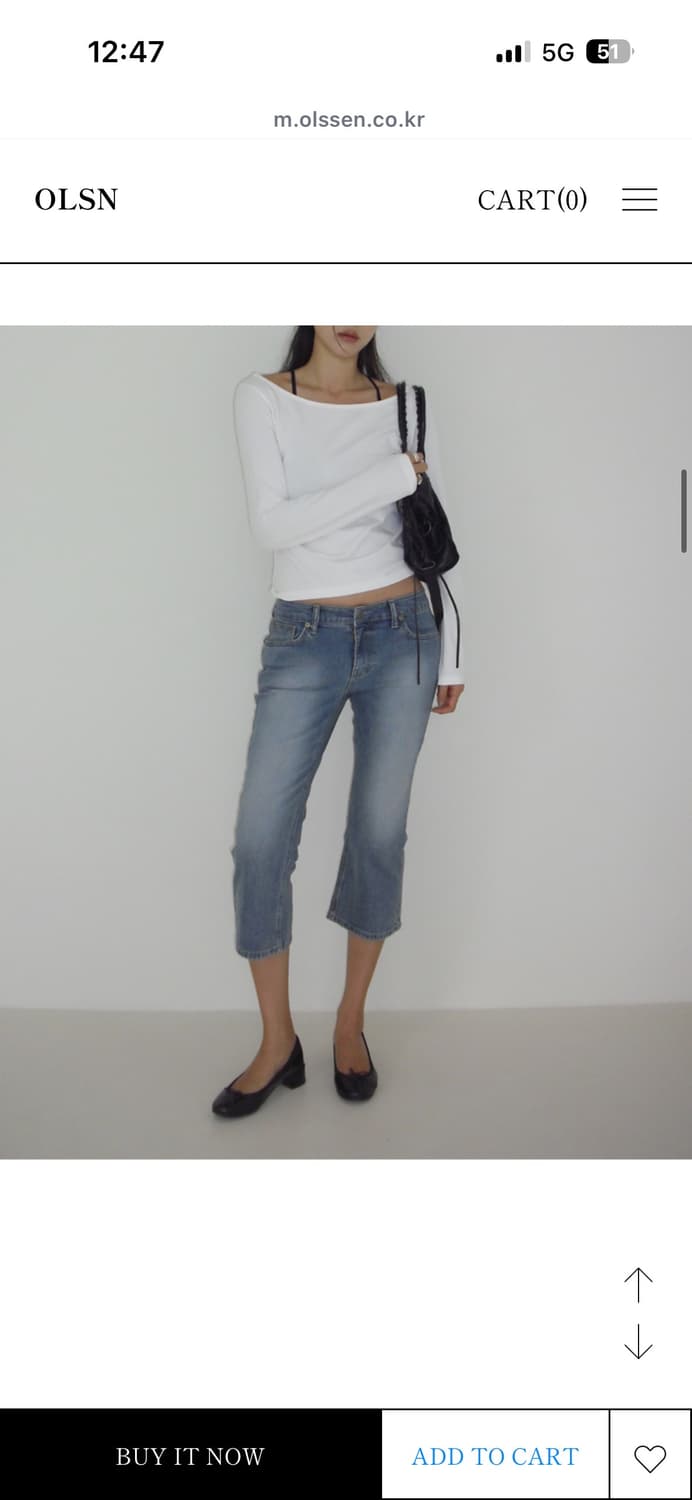 올슨 카프리데님팬츠 S(새제품) 상품이미지3