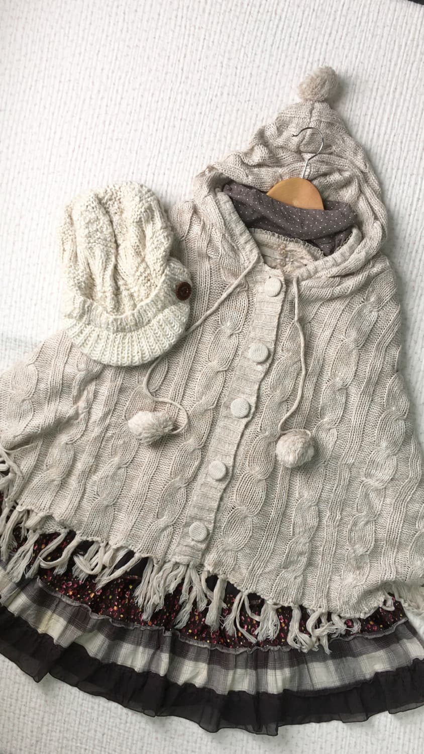 JPN/ 사와코케이프 모리걸케이프 후드케이프 폼폼케이프 상품이미지2