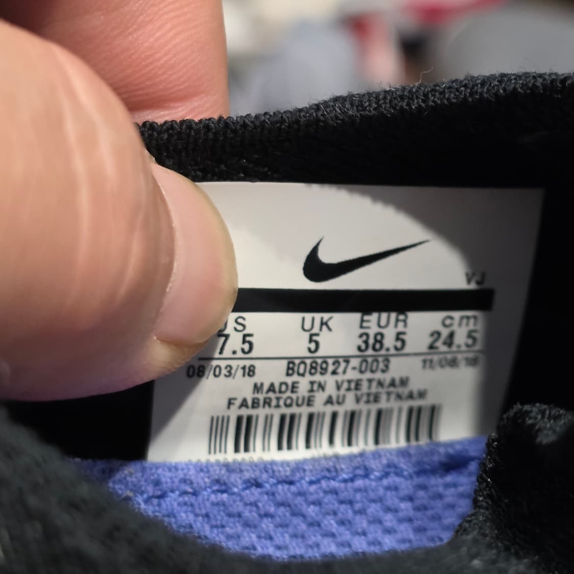 8a-22:나이키 에픽 리액트 플라이니트 1 블랙 24.5cm 상품이미지8