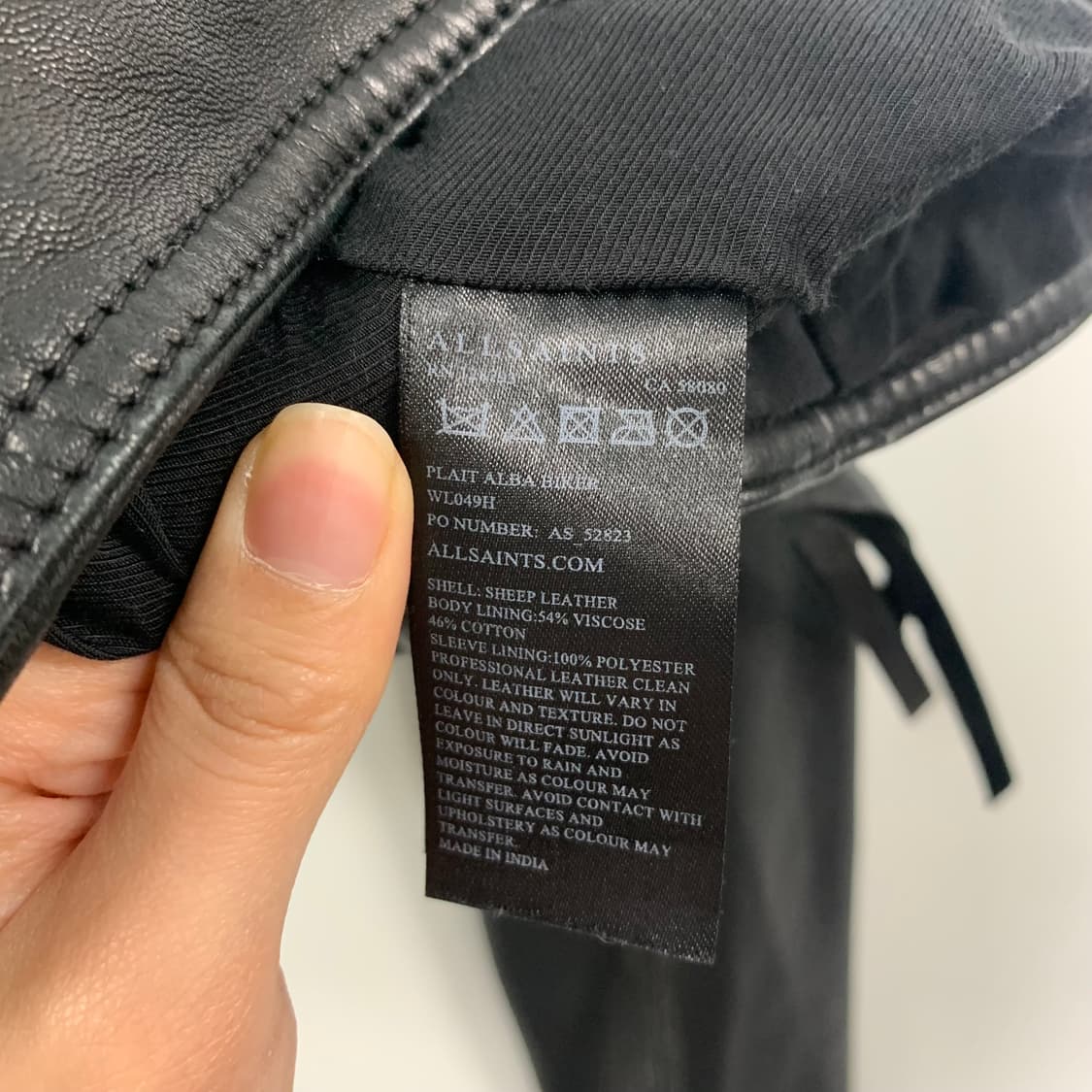 올세인츠 블랙 양가죽 레더 자켓 상품이미지6