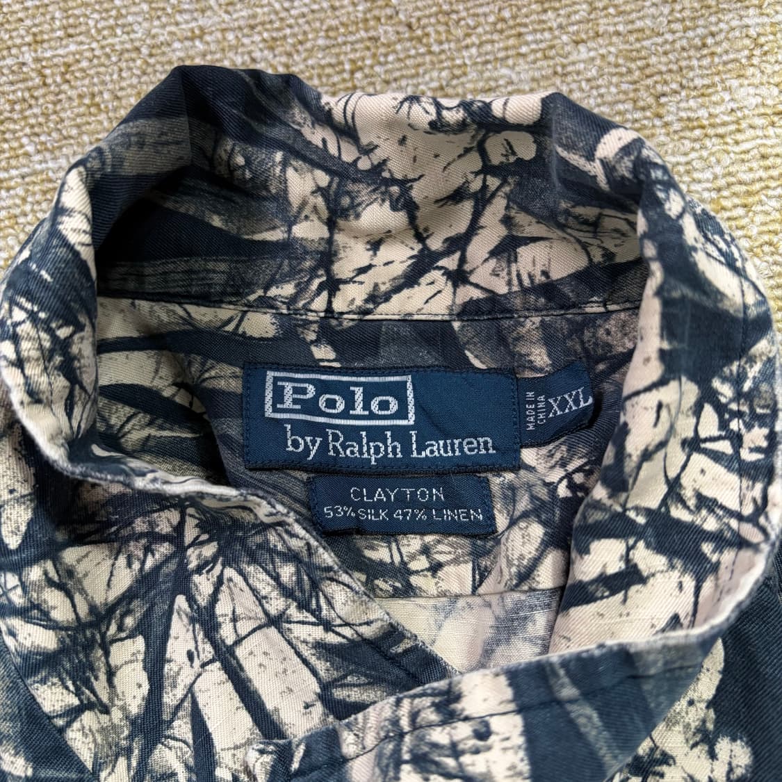 90s 폴로랄프로렌 빈티지 실크 린넨 반팔셔츠(2XL) 상품이미지5