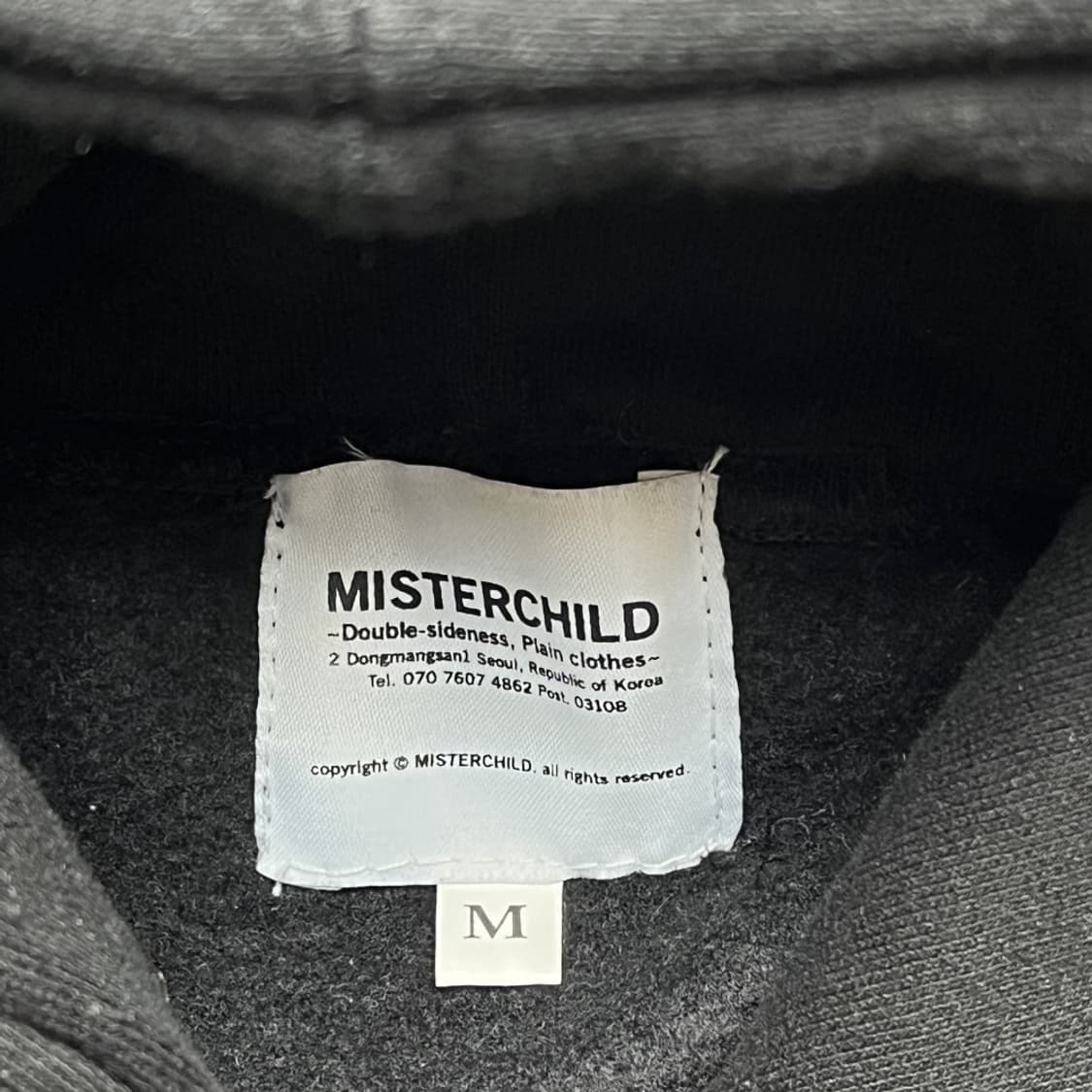미스터차일드 플라워 엘보 오버핏 검정 후드 중고 구제 빈티지 상품이미지3
