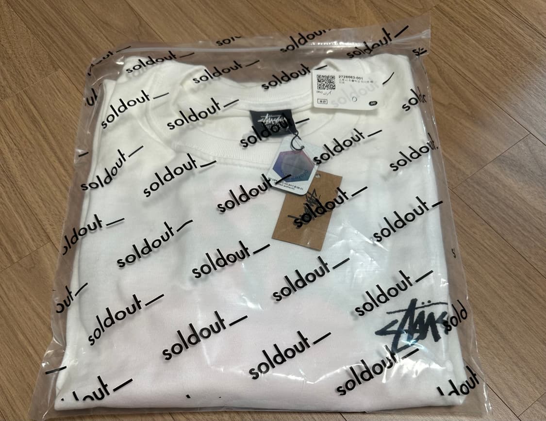 XL 스투시 자수정 리플렉션 반팔 티셔츠 화이트 상품이미지3