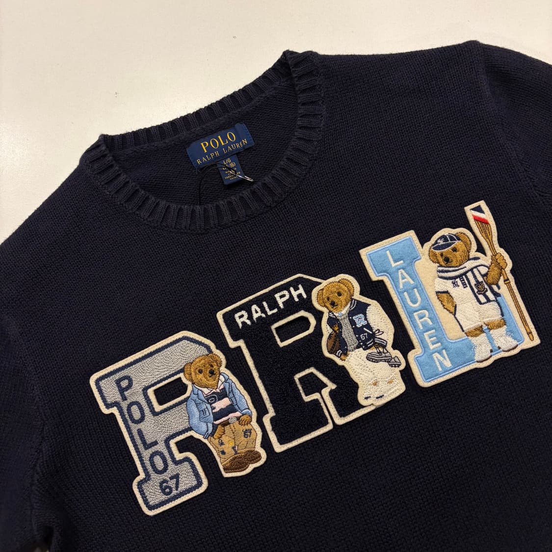 [L] 폴로 랄프로렌 PRL 베어 니트 네이비 B529 상품이미지3