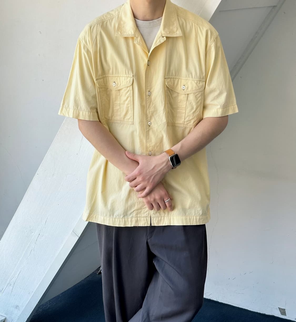 Light cotton design stitch H/S shirt 상품이미지6