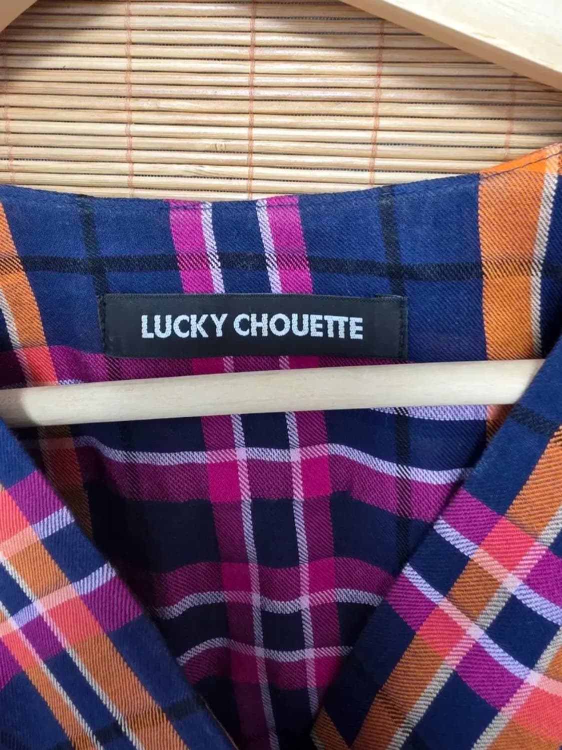 럭키슈에뜨 체크 랩자켓 36 / 플레어 페플럼 핏 / 셔츠자켓 상품이미지4