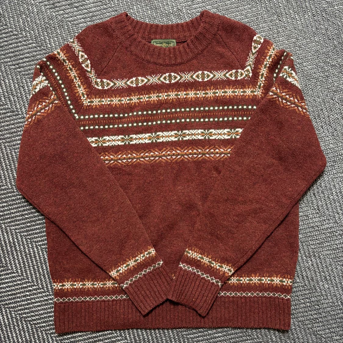 부기홀리데이 패턴 브라운 울니트(M) 상품이미지1