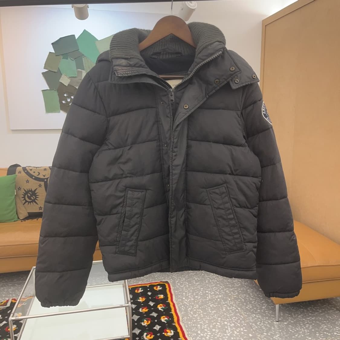 아베크롬비 올드스쿨 빈티지 암패치 캠쉘 패딩 100 C07250 상품이미지3