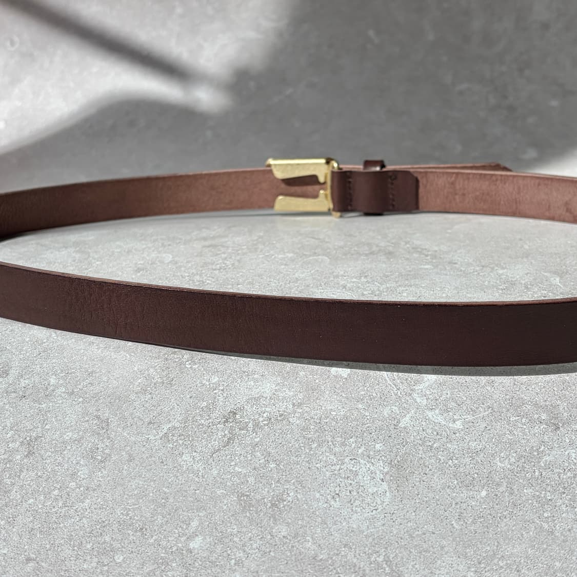 Oribell 미니멀 빈티지 골드 스틸 버클 이태리 베지터블 벨트 상품이미지6