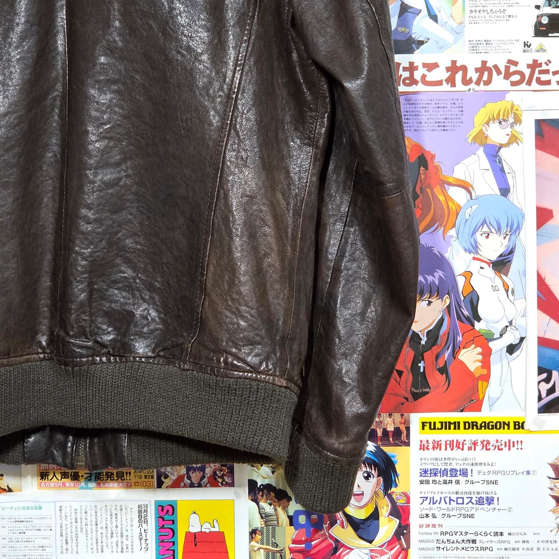 빈티지 브라운 양가죽 포켓 디테일 하이넥 자켓 상품이미지7