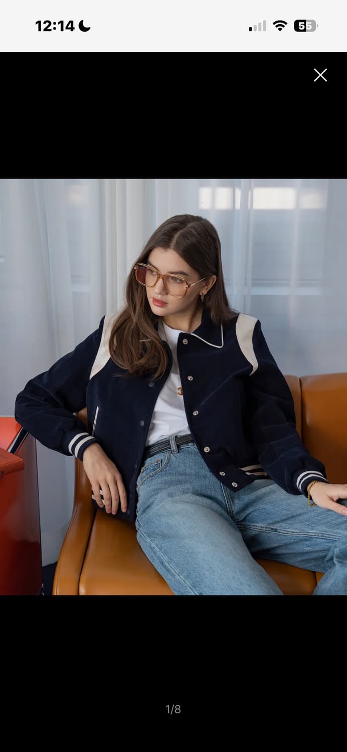 VANONE ATELIER 코듀로이 바시티 자켓 (Deep Navy) 상품이미지1