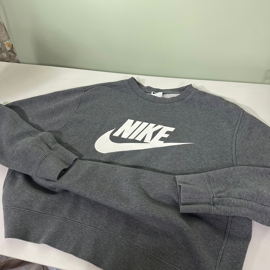L 나이키 진그레이 오버핏 빅로고 코튼 맨투맨 상품이미지1