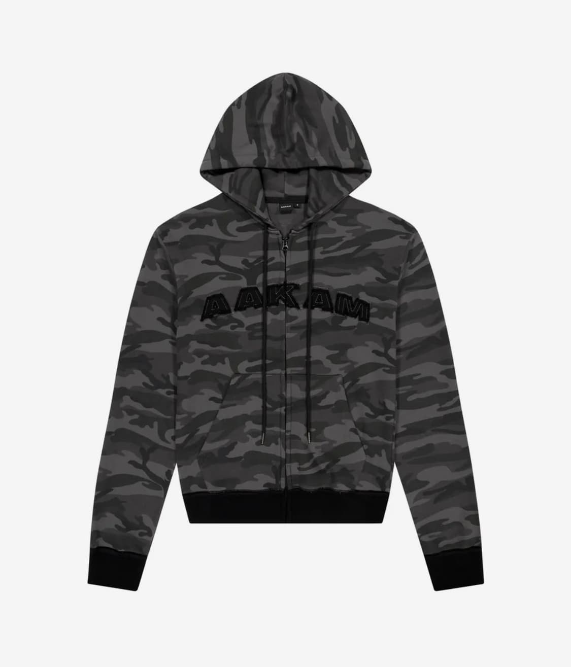 아캄 카모Contrast Logo Zip-up Hoodie (Black) 상품이미지1