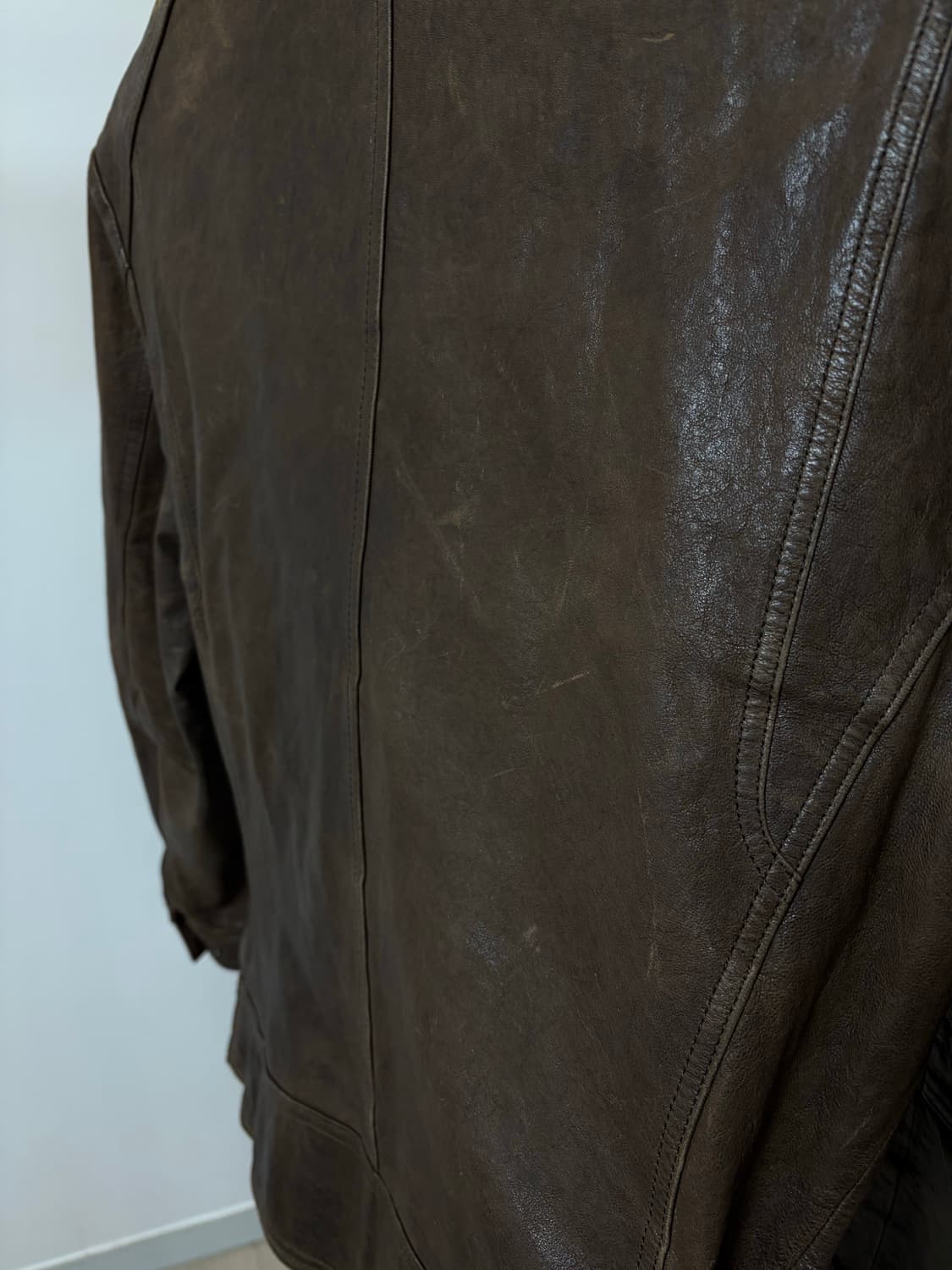 코모도스퀘어 브라운 빈티지 양가죽 자켓  상품이미지5