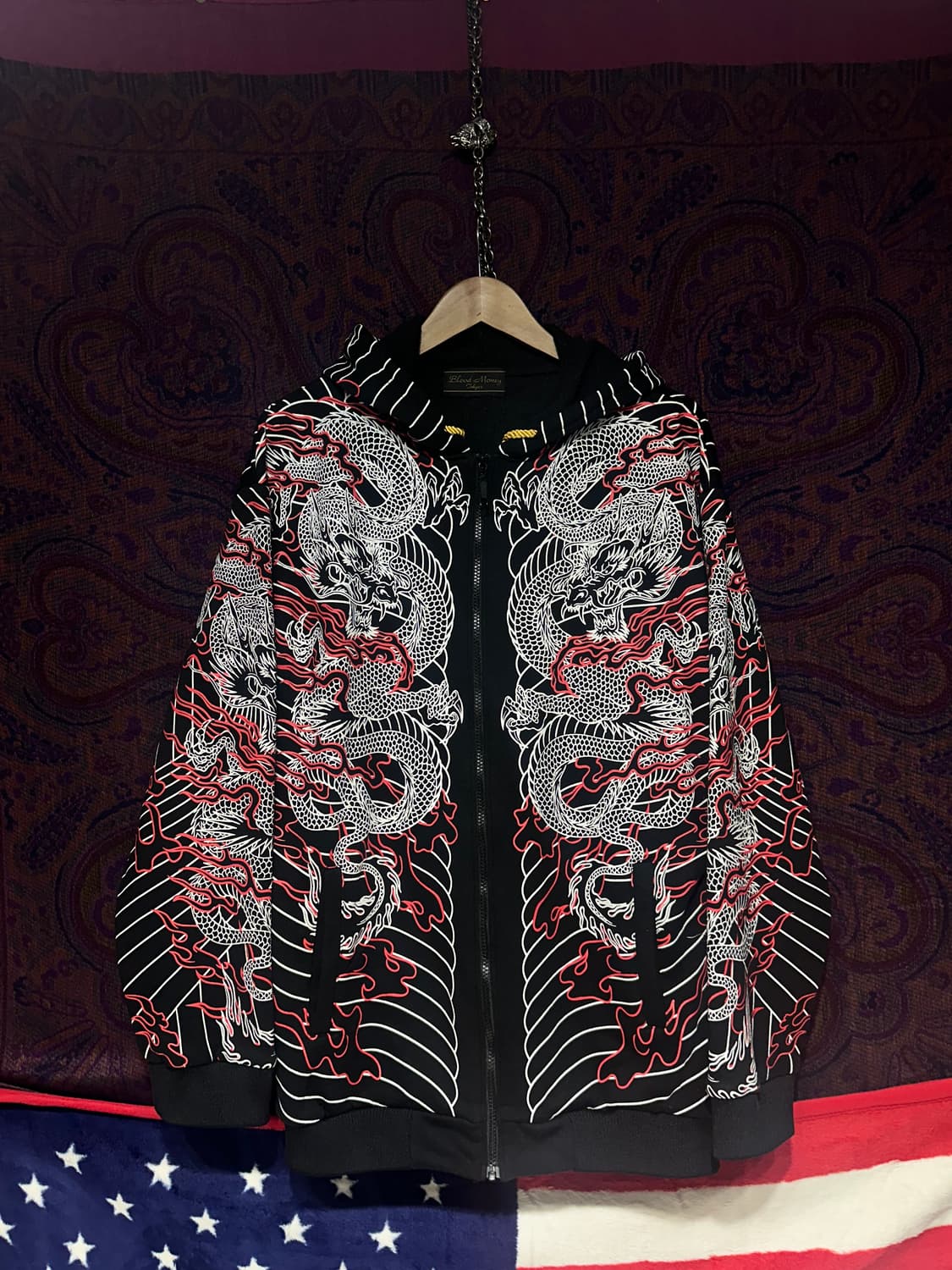 일본 오리엔탈 용프린팅 후드집업 상품이미지1