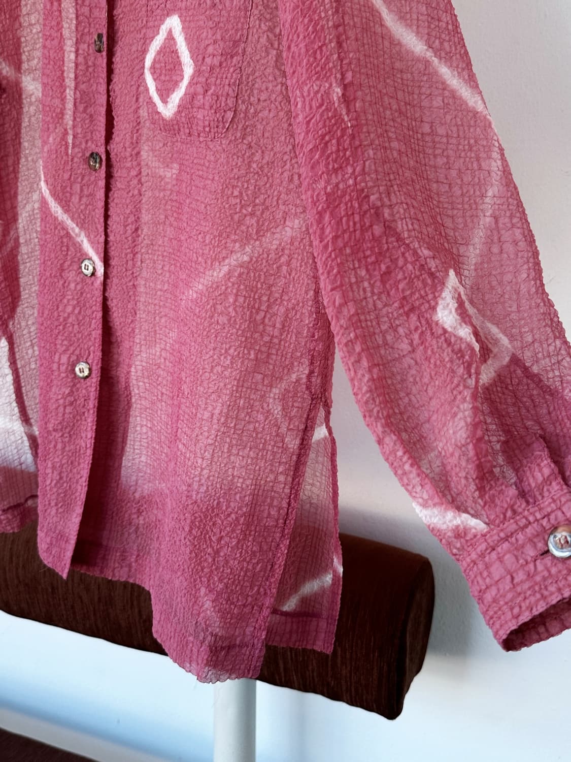 Sheer fabric volume design wide shirt 상품이미지7