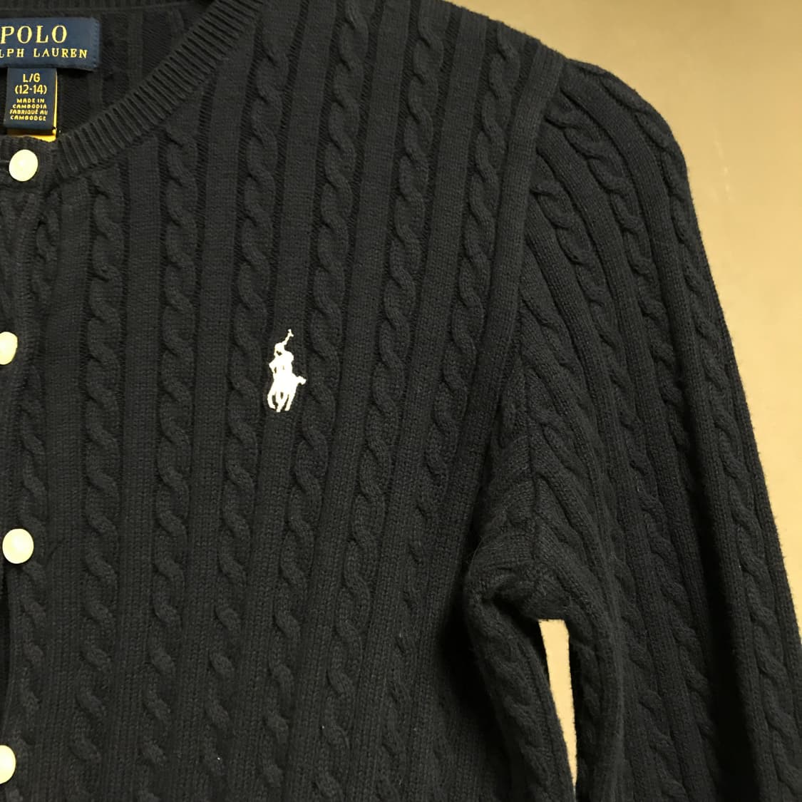 폴로 랄프로렌 QR 케이블 가디건 네이비 L12-14(W) 상품이미지4