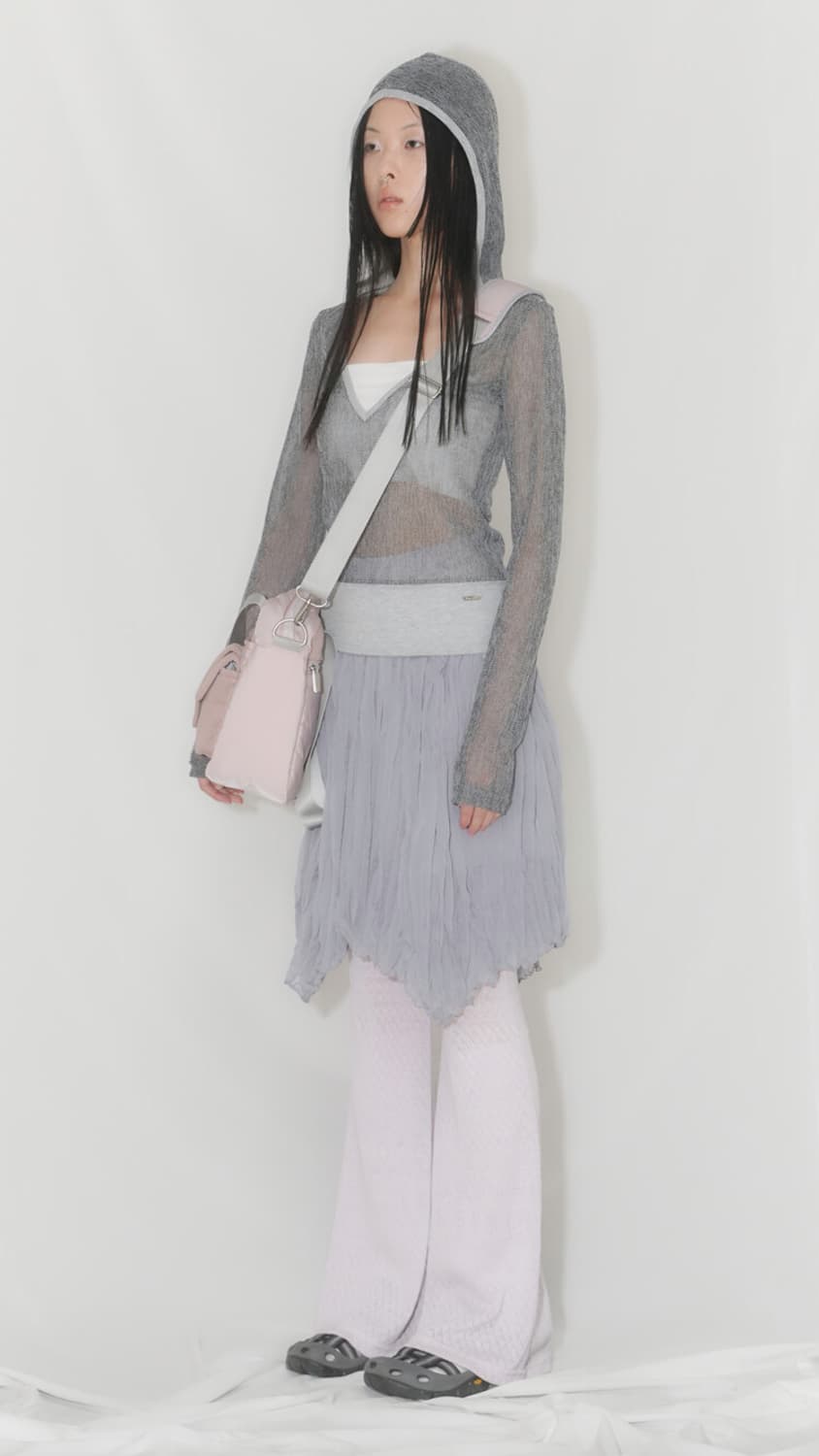 Eyelet Boot-cut Pants (White Pink) 상품이미지8