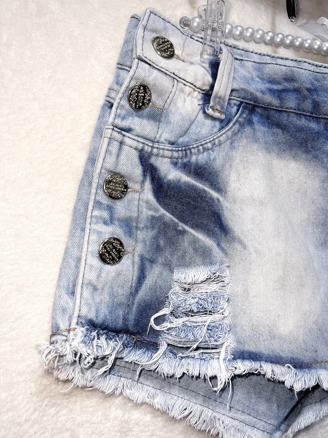 아이스진 오네갸루 펑크 y2k 와투케 00s 데님 버튼 미니스커트 핫팬츠 상품이미지9