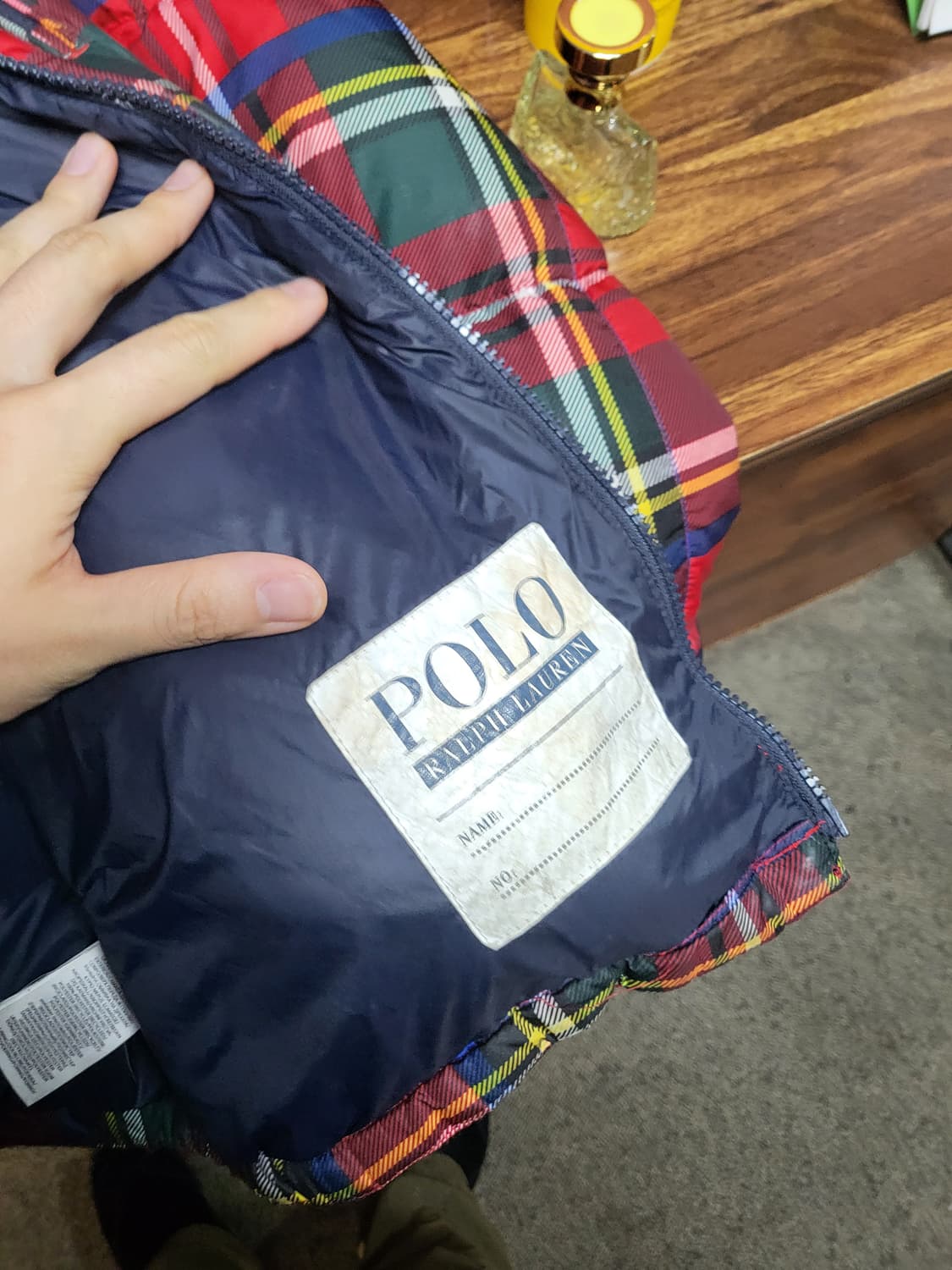 폴로  체크 패딩 상품이미지4