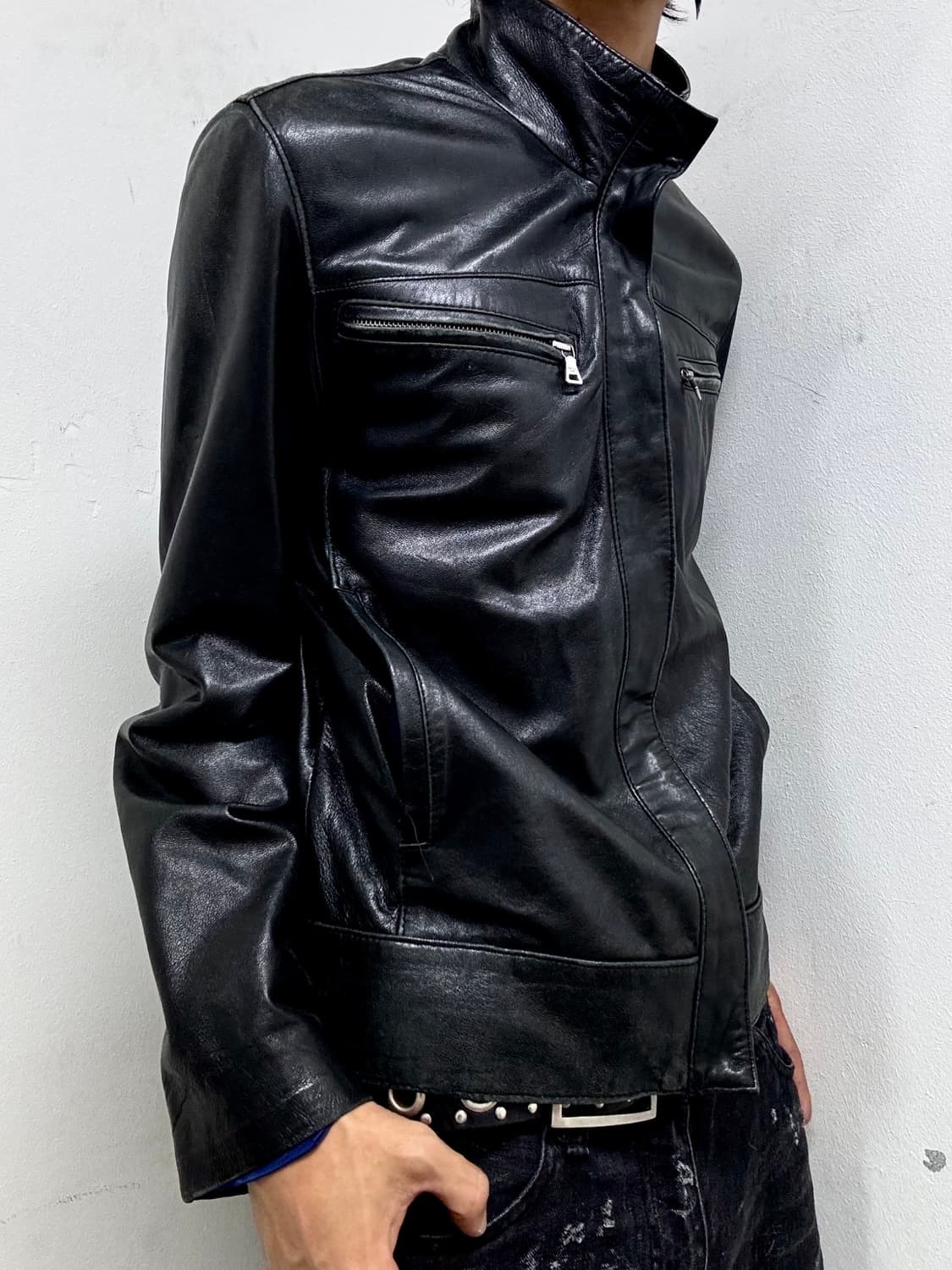[Leather]Chic Zip Detail SHELL Leather J 상품이미지6