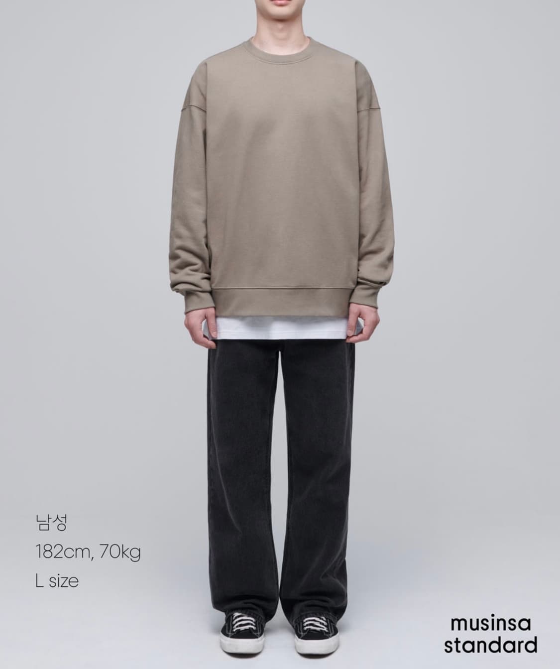 무신사 스탠다드 레이어드 크루 넥 긴소매 티셔츠_일반 기장 [화이트] 상품이미지9
