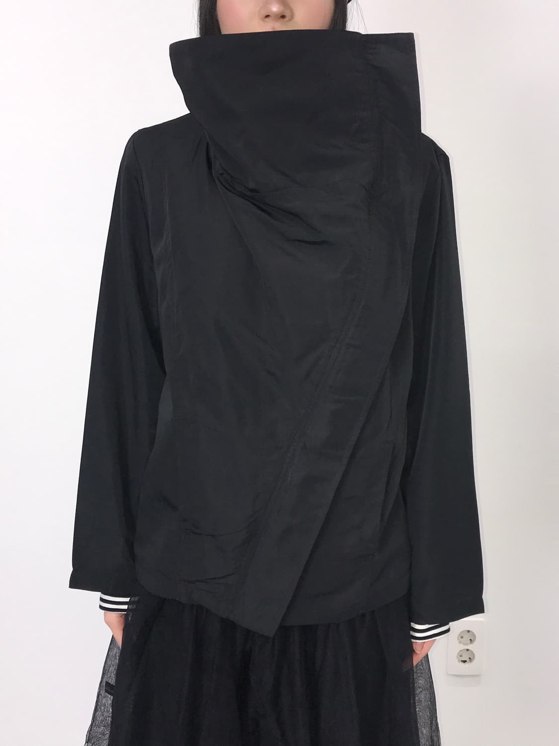 Jpn High-Neck Draped Windbreaker Jacket 상품이미지3