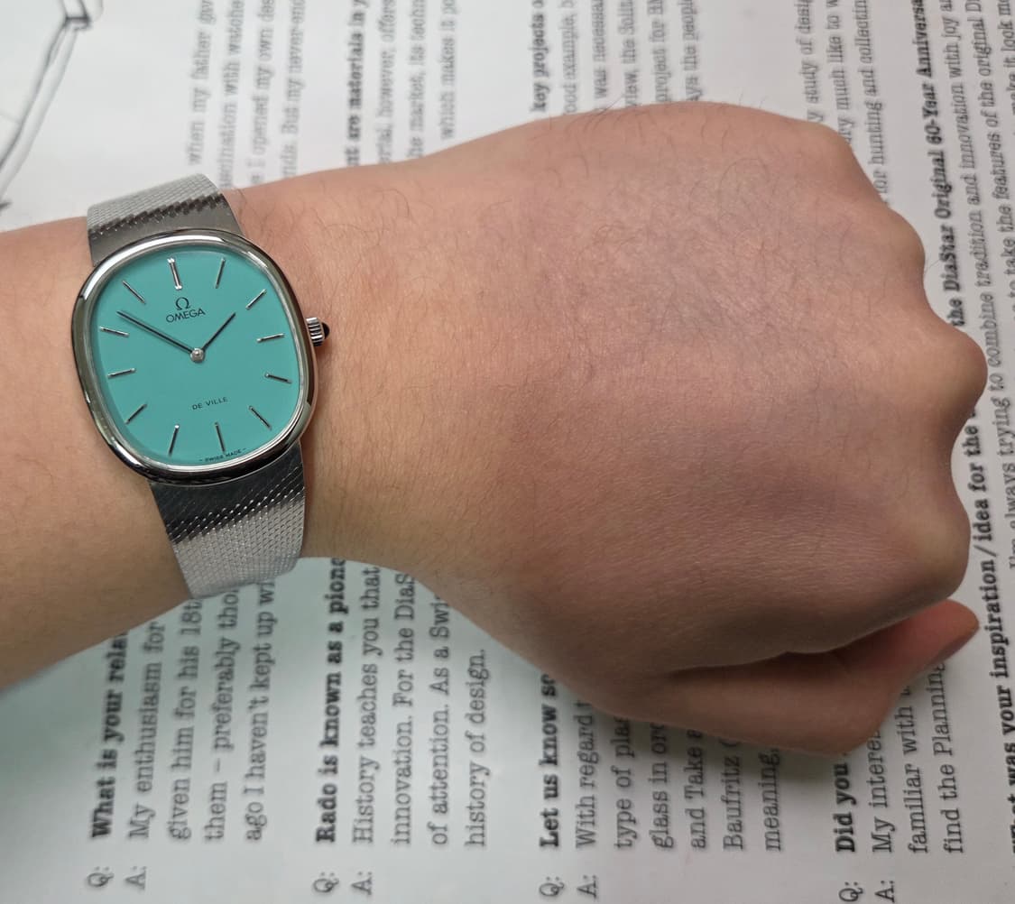 레어] 빈티지 오메가 드빌 엘립스 애플민트 수동 남성용 오리지널 브슬 v 상품이미지4