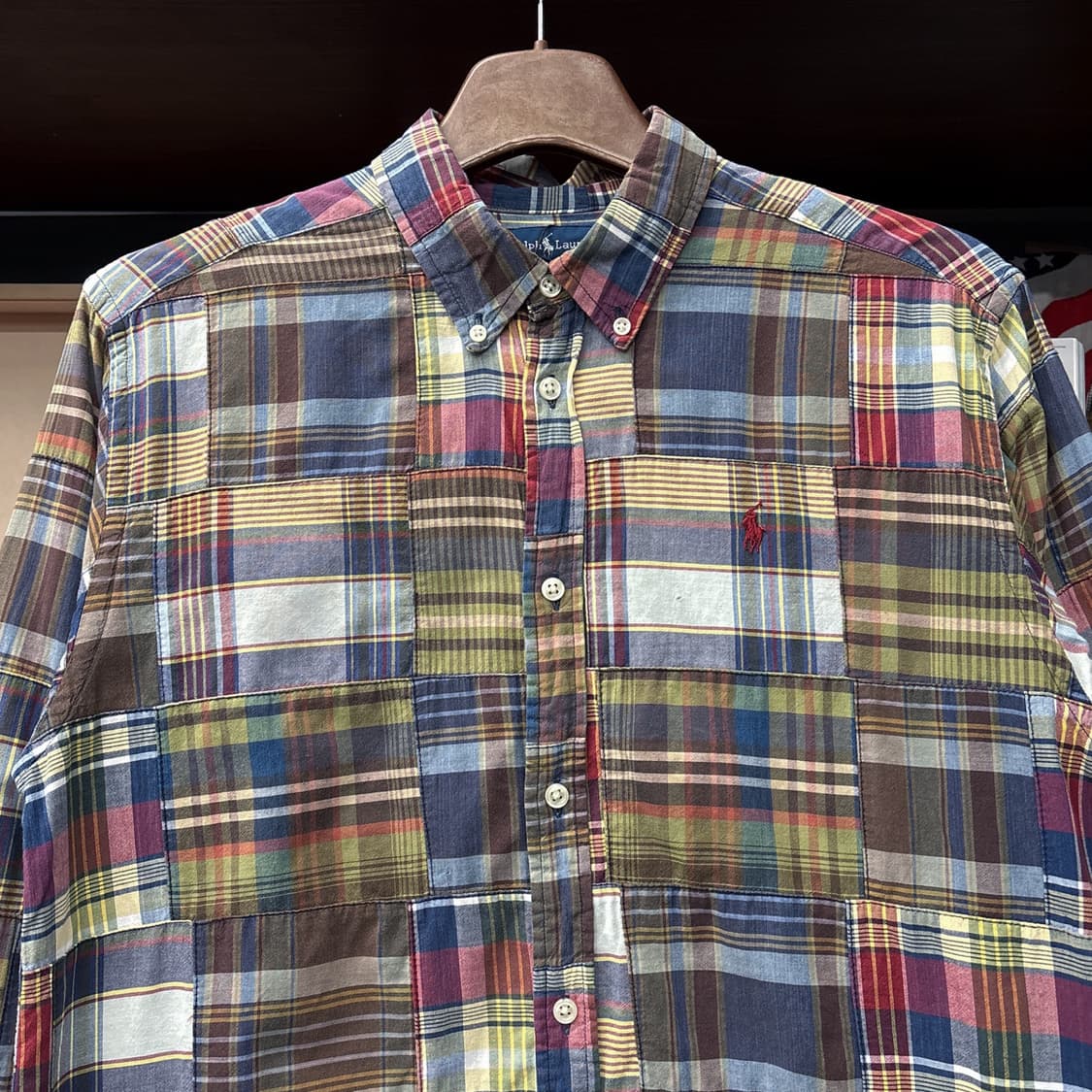 90s 폴로 랄프로렌 멀티패턴 마드라스 버튼다운 체크셔츠 N1078 상품이미지3